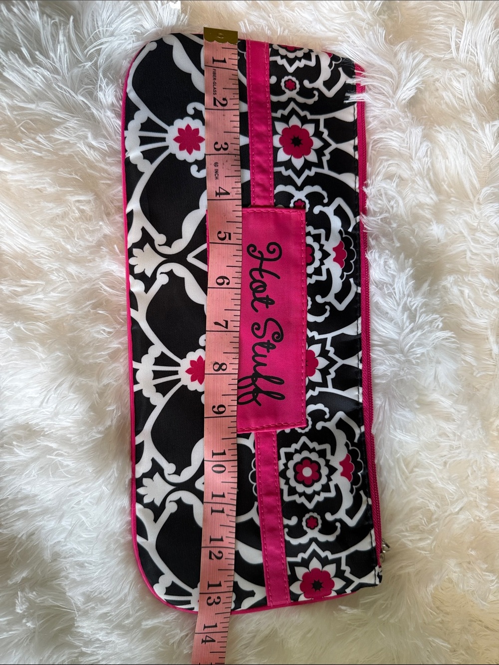 Hot Stuff Pink Black White Floral Travel Case - Picture 4 of 5